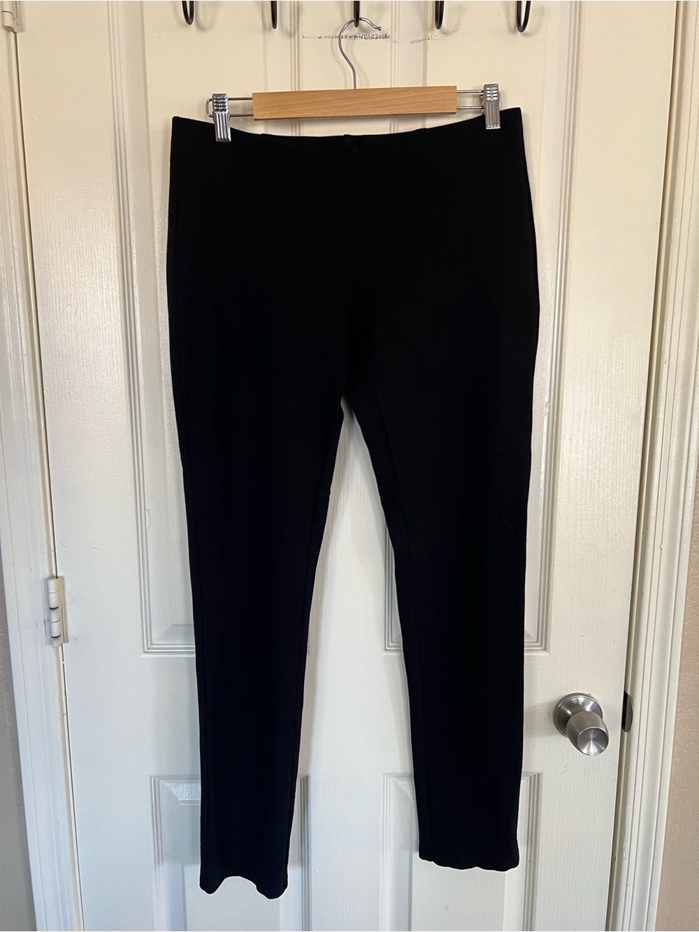 Eileen Fisher Black Ponte Knit Stretch Ankle Pants Women’s